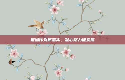 担当作为抓落实，凝心聚力促发展