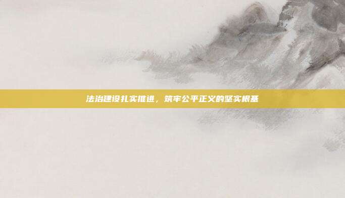 法治建设扎实推进，筑牢公平正义的坚实根基