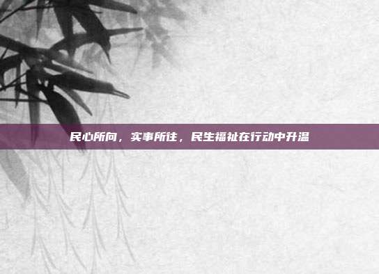 民心所向，实事所往，民生福祉在行动中升温