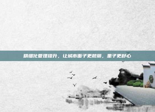 精细化管理提升,让城市面子更靓丽,里子更舒心