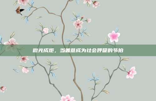 微光成炬,当善意成为社会呼吸的节拍