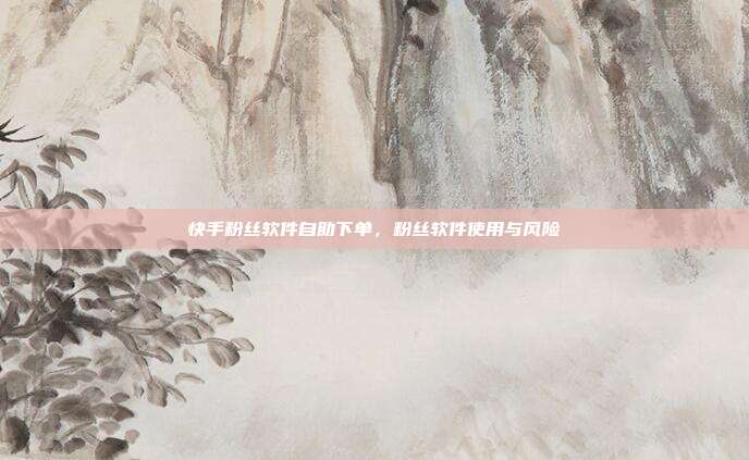 快手粉丝软件自助下单,粉丝软件使用与风险