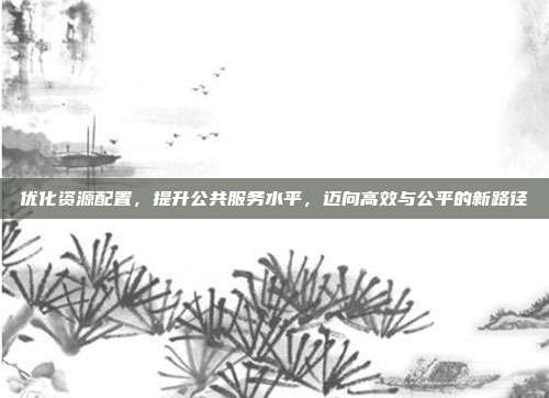 优化资源配置，提升公共服务水平，迈向高效与公平的新路径