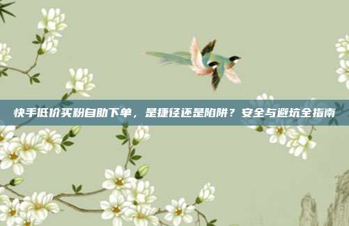 快手低价买粉自助下单,是捷径还是陷阱?安全与避坑全指南