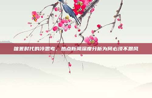 喧嚣时代的冷思考,热点新闻深度分析为何必须不跟风