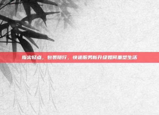 指尖轻点,包裹随行,快递服务新升级如何重塑生活