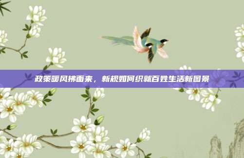 政策暖风拂面来，新规如何织就百姓生活新图景