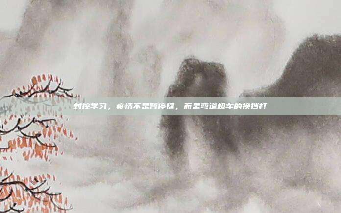 封控学习,疫情不是暂停键,而是弯道超车的换挡杆