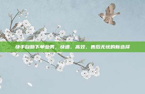 快手自助下单业务,快速、高效、售后无忧的新选择