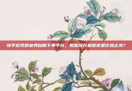 快手短视频业务自助下单平台，数据提升利器还是饮鸩止渴？