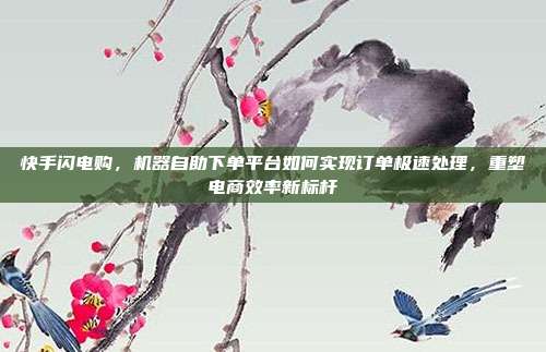 快手闪电购,机器自助下单平台如何实现订单极速处理,重塑电商效率新标杆