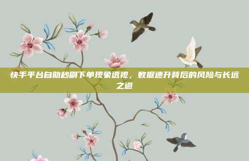快手平台自助秒刷下单现象透视,数据速升背后的风险与长远之道