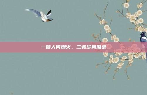 一碗人间烟火，三餐岁月温柔