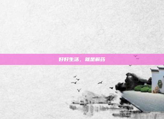 好好生活，就是解药