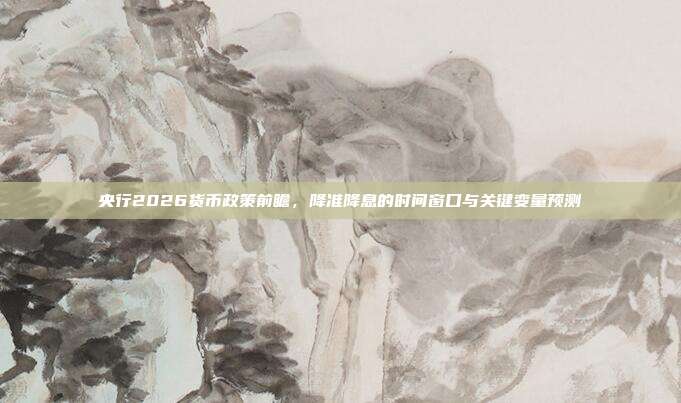 央行2026货币政策前瞻,降准降息的时间窗口与关键变量预测