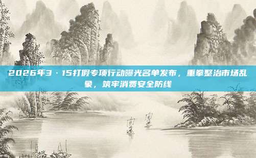 2026年3·15打假专项行动曝光名单发布,重拳整治市场乱象,筑牢消费安全防线