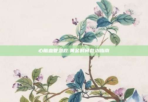 心脑血管急救:黄金时间救治指南