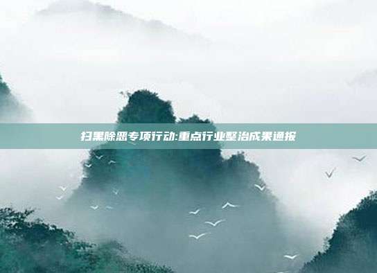 扫黑除恶专项行动:重点行业整治成果通报