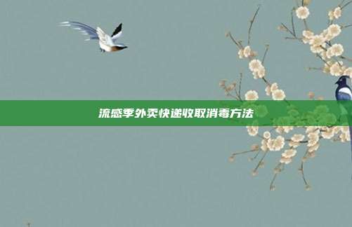 流感季外卖快递收取消毒方法
