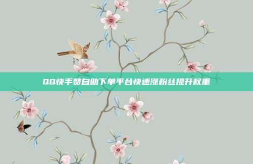 QQ快手赞自助下单平台快速涨粉丝提升权重