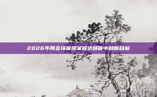 2026年两会环保提案碳达峰碳中和新目标