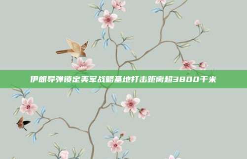 伊朗导弹锁定美军战略基地打击距离超3800千米