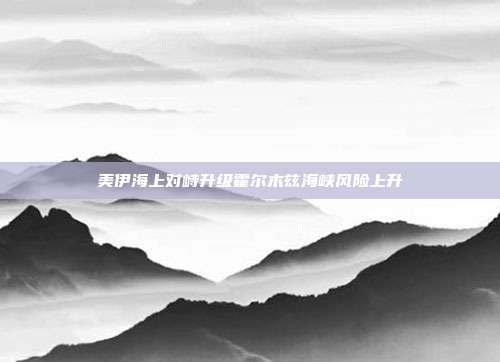美伊海上对峙升级霍尔木兹海峡风险上升