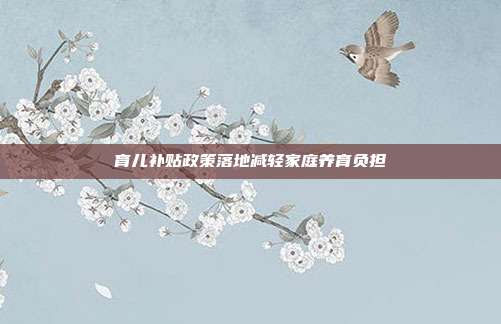 育儿补贴政策落地减轻家庭养育负担