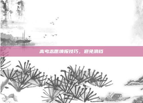 高考志愿填报技巧,避免滑档