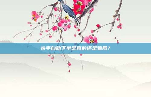 快手自助下单是真的还是骗局?