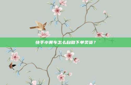 快手小黄车怎么自助下单卖货?
