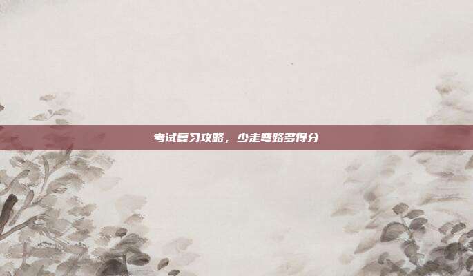考试复习攻略,少走弯路多得分