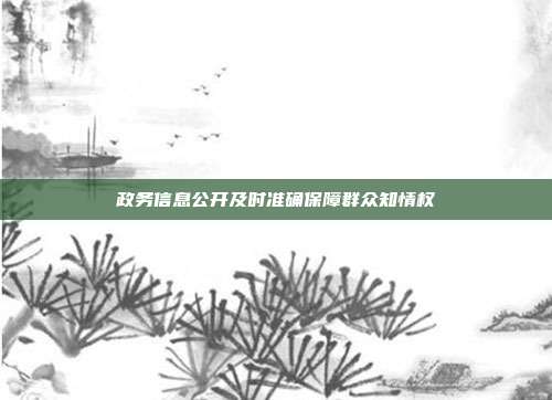 政务信息公开及时准确保障群众知情权