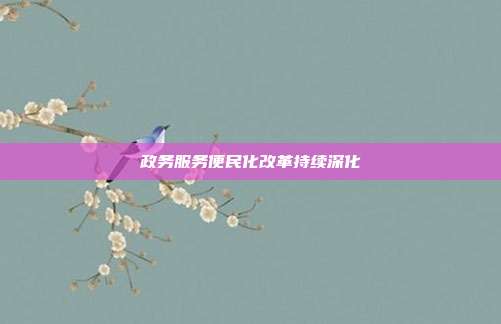 政务服务便民化改革持续深化