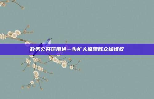 政务公开范围进一步扩大保障群众知情权