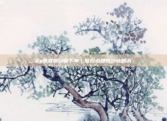 dy便宜赞自助下单｜低价点赞性价比超高