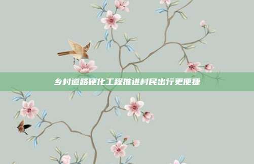 乡村道路硬化工程推进村民出行更便捷