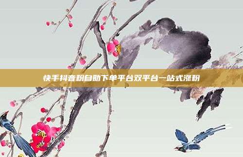 快手抖音粉自助下单平台双平台一站式涨粉