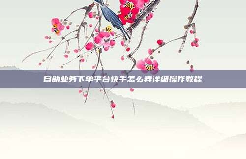 自助业务下单平台快手怎么弄详细操作教程