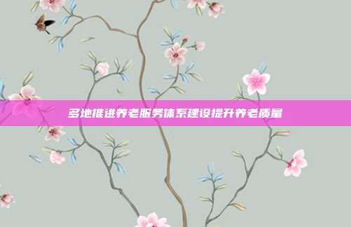 多地推进养老服务体系建设提升养老质量