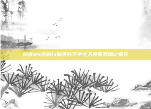 抖音24小时自助平台下单全天候服务稳定提升
