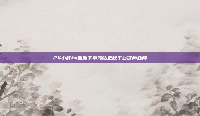 24小时ks自助下单网站正规平台保障业务