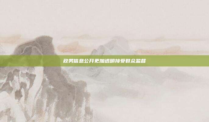 政务信息公开更加透明接受群众监督