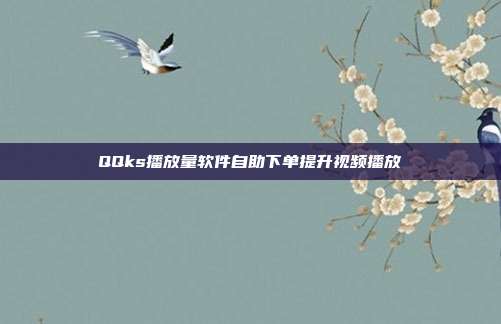 QQks播放量软件自助下单提升视频播放