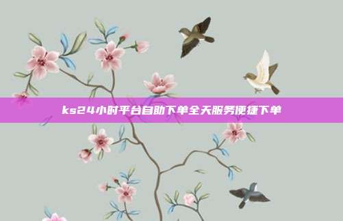 ks24小时平台自助下单全天服务便捷下单