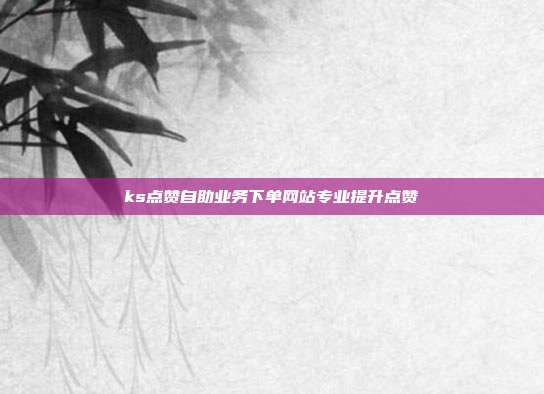 ks点赞自助业务下单网站专业提升点赞
