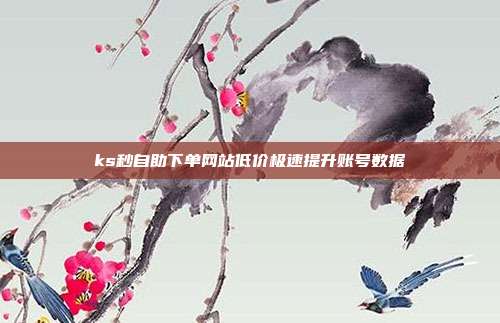 ks秒自助下单网站低价极速提升账号数据