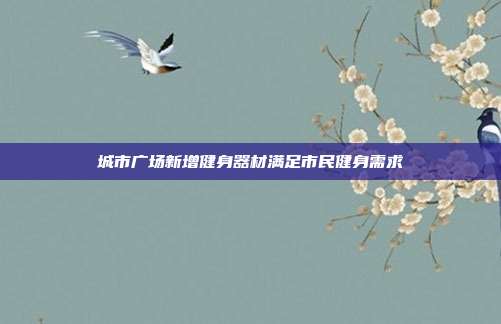 城市广场新增健身器材满足市民健身需求