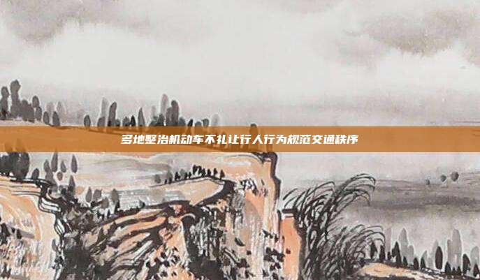 多地整治机动车不礼让行人行为规范交通秩序