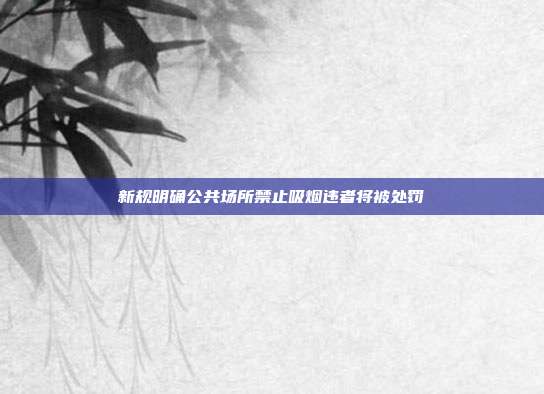 新规明确公共场所禁止吸烟违者将被处罚